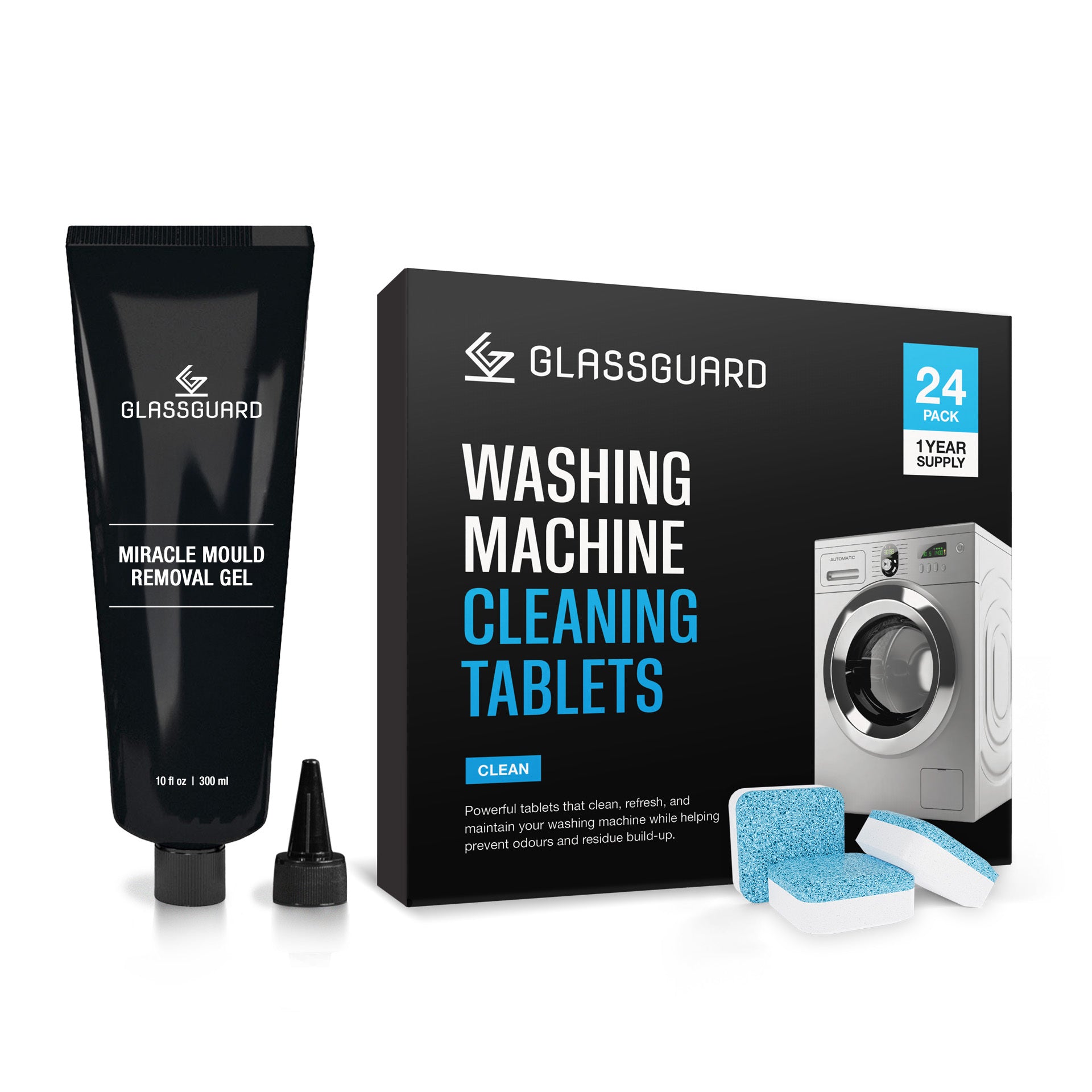 GLASSGUARD™ Washing Machine Tablet & Mould Remover Bundle